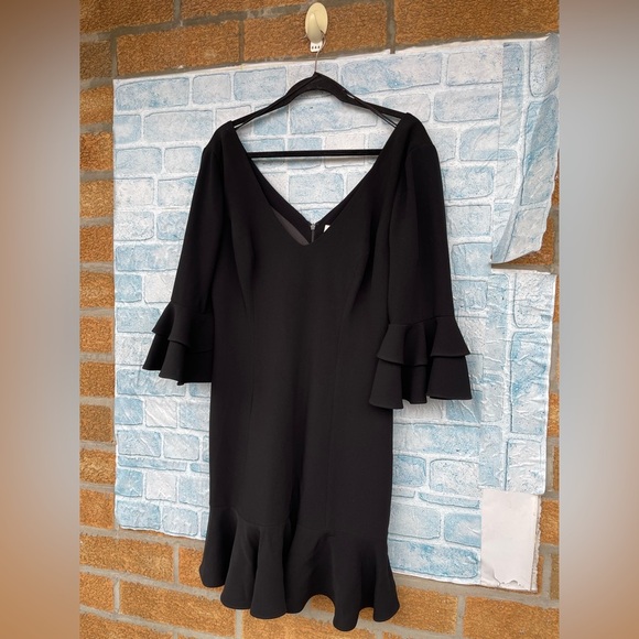 CINQ À SEPT Dominique V-Neck Ruffle Dress size 12 - Picture 3 of 13